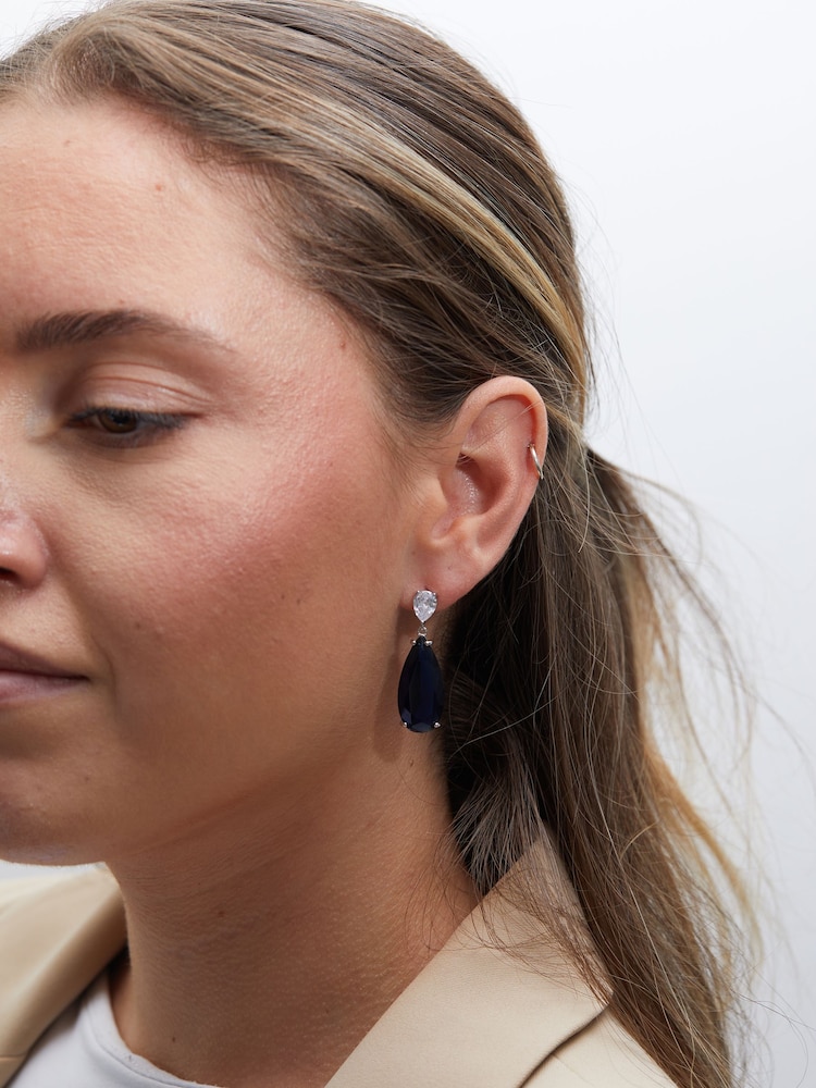 Jon Richard Silver Cubic Zirconia Statement Peardrop Earrings - Gift Boxed - Image 4 of 4 Jon Richard Silver Cubic Zirconia Statement Peardrop Earrings - Gift Boxed - Image 4 of 4