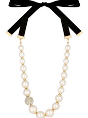 Jon Richard Gold Plated Statement Pearl And Pave Ball Velvet Necklace - Image 1 of 2
