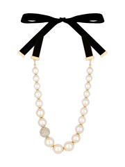 Jon Richard Gold Plated Statement Pearl And Pave Ball Velvet Necklace - Image 2 of 2