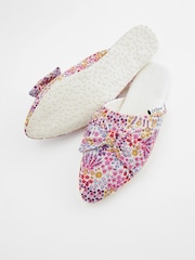 Cath Kidston Pink Ditsy Floral Pointed Bow Front Slipper Mules - Image 4 of 5
