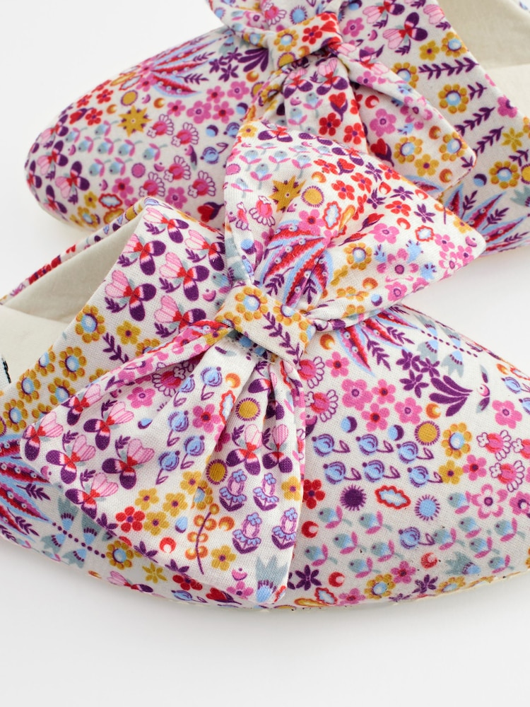 Cath Kidston Pink Ditsy Floral Pointed Bow Front Slipper Mules - Image 5 of 5
