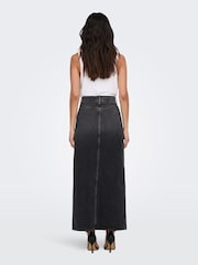 ONLY Black 100% Cotton Denim Maxi Skirt - Image 3 of 5