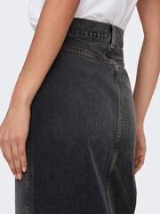 ONLY Black 100% Cotton Denim Maxi Skirt - Image 4 of 5