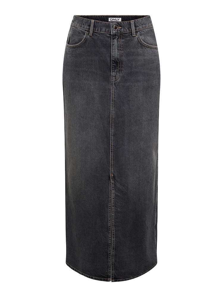 ONLY Black 100% Cotton Denim Maxi Skirt - Image 5 of 5