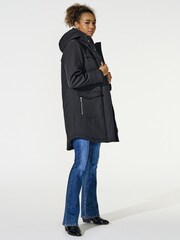 ONLY Black Technical Parka Coat with Faux Fur Lining - Image 1 of 5