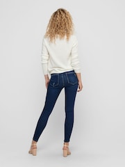 ONLY White V-Neck Puff Sleeve Knitted Jumper - Image 3 of 7