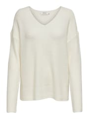 ONLY White V-Neck Puff Sleeve Knitted Jumper - Image 6 of 7