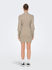 ONLY Brown Puff Sleeve Knitted Jumper Dress - Image 2 of 5