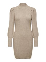 ONLY Brown Puff Sleeve Knitted Jumper Dress - Image 5 of 5
