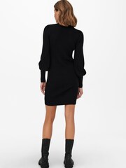 ONLY Black Puff Sleeve Knitted Jumper Dress - Image 2 of 5