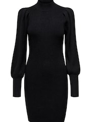 ONLY Black Puff Sleeve Knitted Jumper Dress - Image 5 of 5