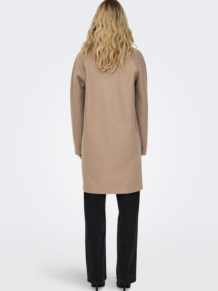 ONLY Brown Lightweight Tailored Coat with Front Pockets - Image 2 of 5