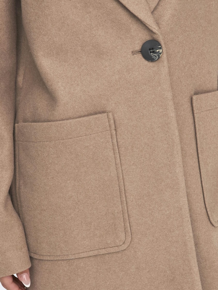 ONLY Brown Lightweight Tailored Coat with Front Pockets - Image 5 of 5