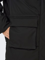 ONLY Black Longline 2-In-1 Water Repellent Padded Coat and Gilet - Image 6 of 7