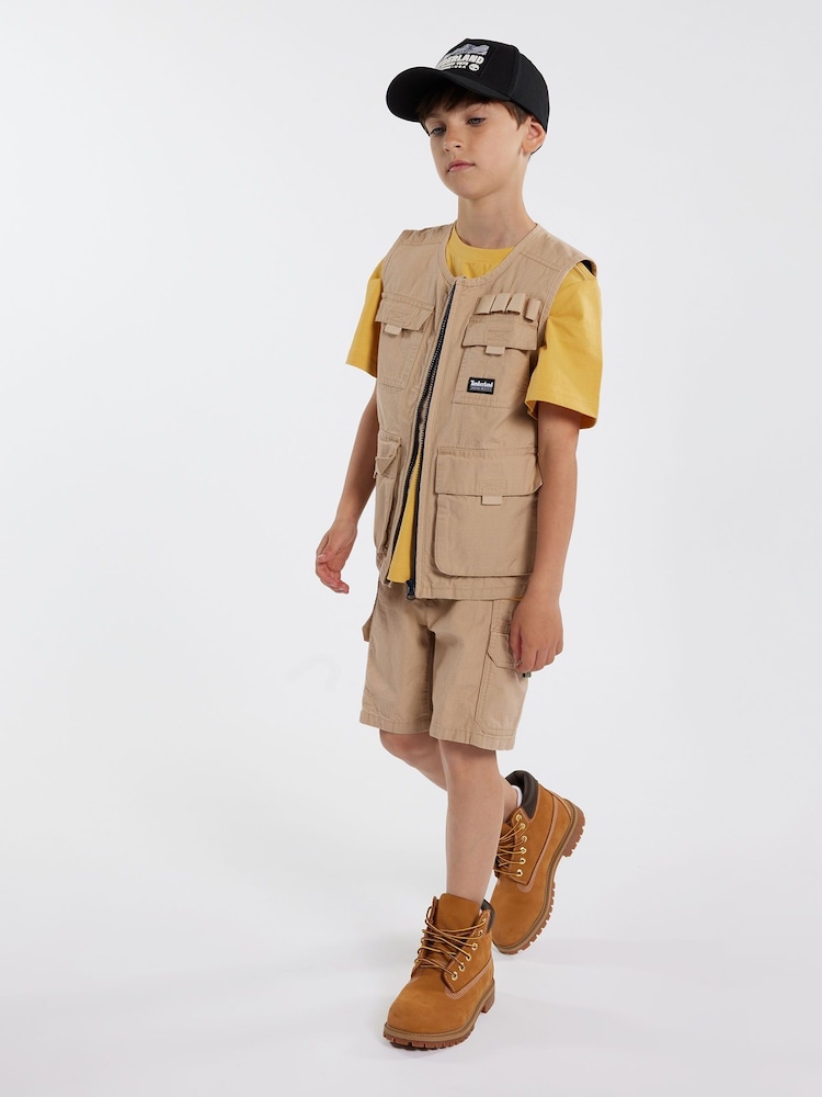 Timberland Natural Utility Cargo Gilet With Pockets - Image 1 of 4