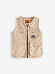 Timberland Natural Utility Cargo Gilet With Pockets - Image 2 of 4