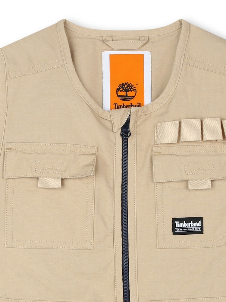 Timberland Natural Utility Cargo Gilet With Pockets - Image 4 of 4