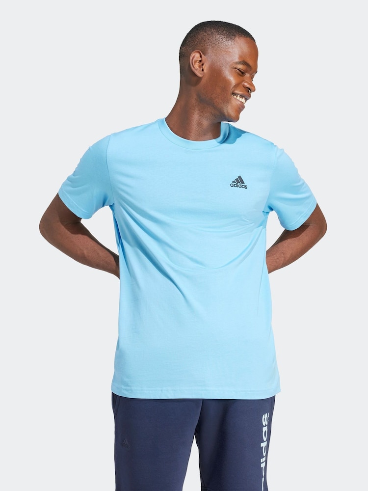adidas Blue Light Essentials Single Jersey Embroidered Small Logo 100% Cotton T-Shirt - Image 1 of 6