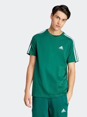 adidas Green Essentials Single Jersey 3-Stripes 100% Cotton T-Shirt - Image 1 of 7