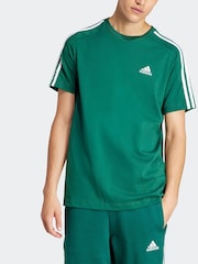 adidas Green Essentials Single Jersey 3-Stripes 100% Cotton T-Shirt - Image 3 of 7