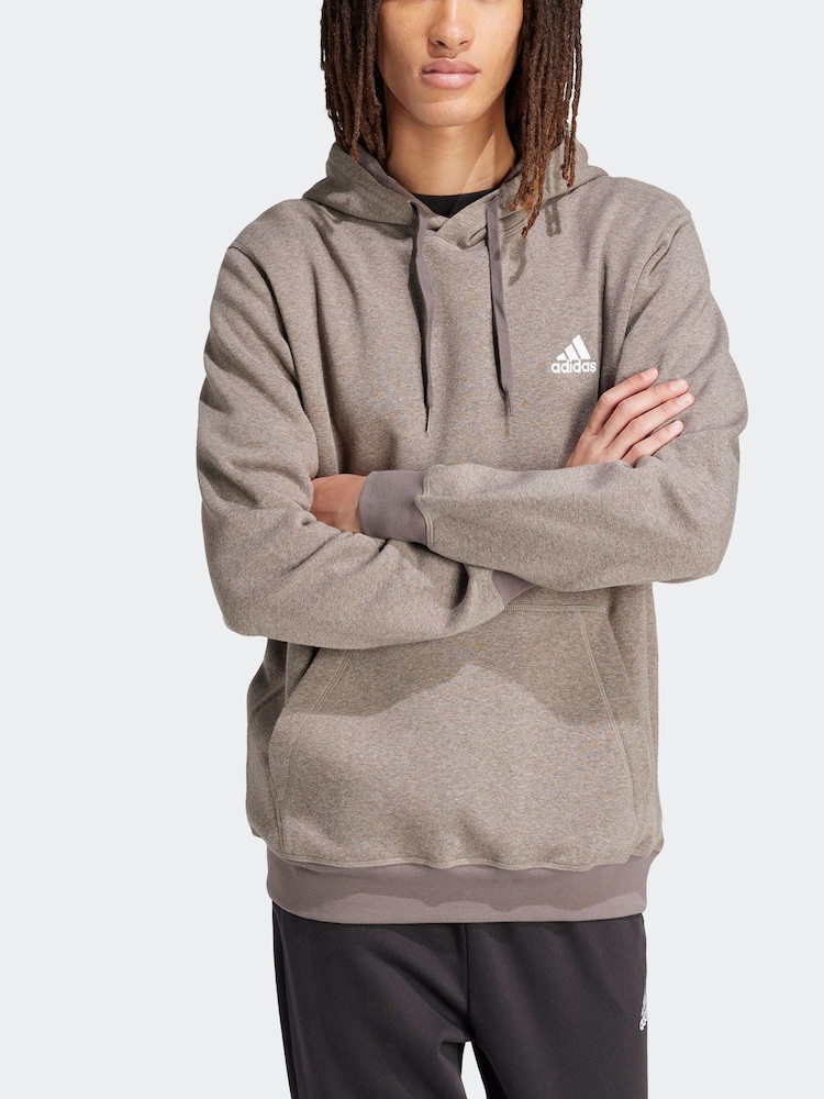 adidas Pink Sportswear Seasonal Essentials Mélange Hoodie - Image 2 of 8