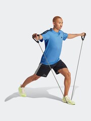 adidas Bright Blue Train Essentials 3-Stripes Training T-Shirt - Image 7 of 7