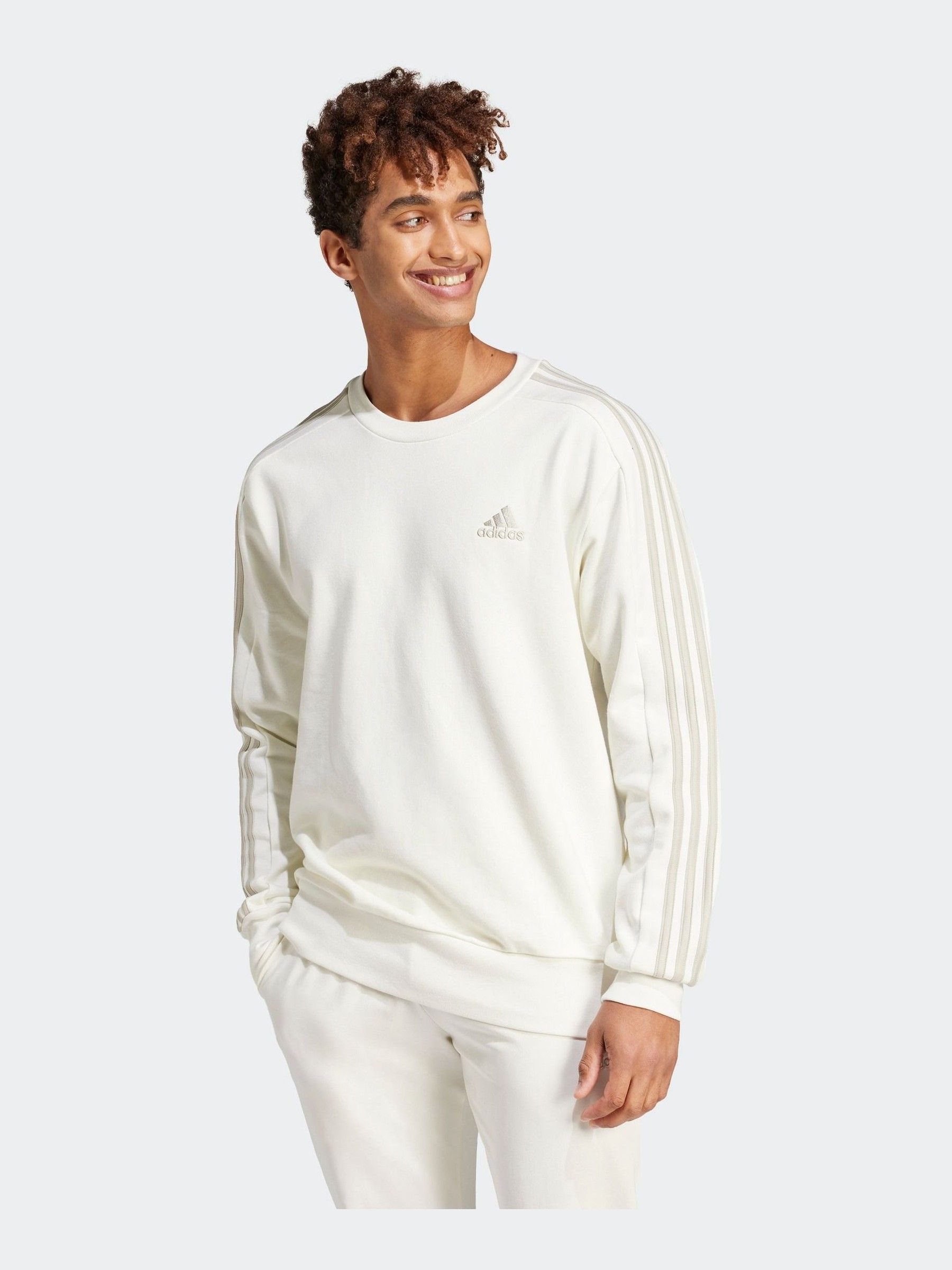 Mens white adidas sweatshirt sales