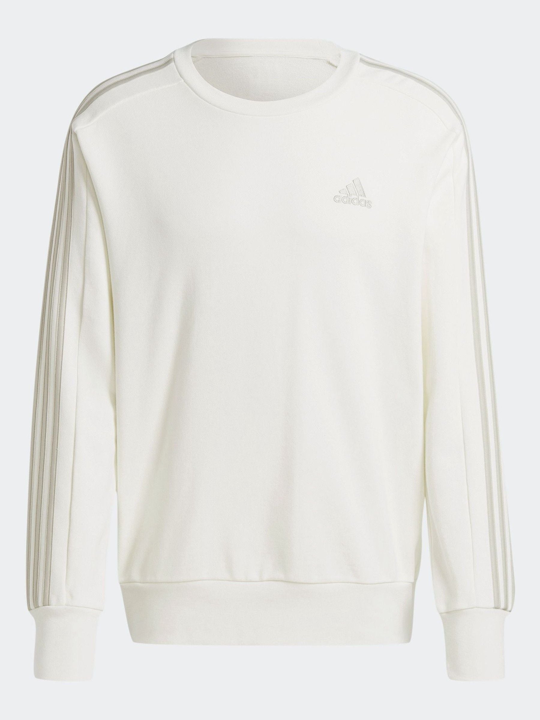 Buy adidas White Sportswear Essentials French Terry 3 Stripes Sweatshirt from Next Luxembourg