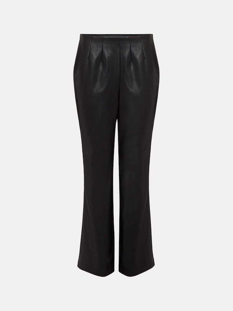Phase Eight Black Faux Leather Marielle Cropped Trousers - Image 6 of 6
