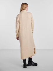 PIECES Cream Roll Neck Knitted Midi Jumper Dress - Image 2 of 5