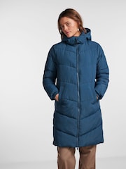 Blue Padded Hooded Longline Coat - Image 1 of 6