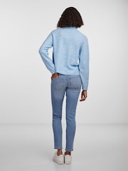 PIECES Blue Roll Neck Soft Touch Knitted Jumper - Image 2 of 5