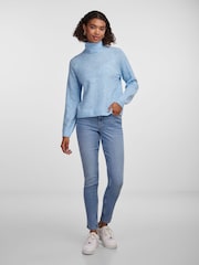 PIECES Blue Roll Neck Soft Touch Knitted Jumper - Image 3 of 5