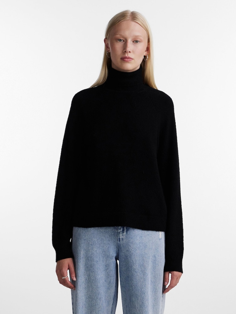 PIECES Black Roll Neck Soft Touch Knitted Jumper - Image 1 of 5