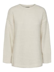 PIECES Cream Oversized Round Neck Longline Jumper - Image 5 of 5