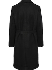 PIECES Black Tie Waist Button Up Smart Coat - Image 6 of 6