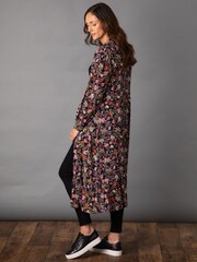 Lakeland Clothing Blue Lala Button Through Floral Midi Dress - Image 3 of 9