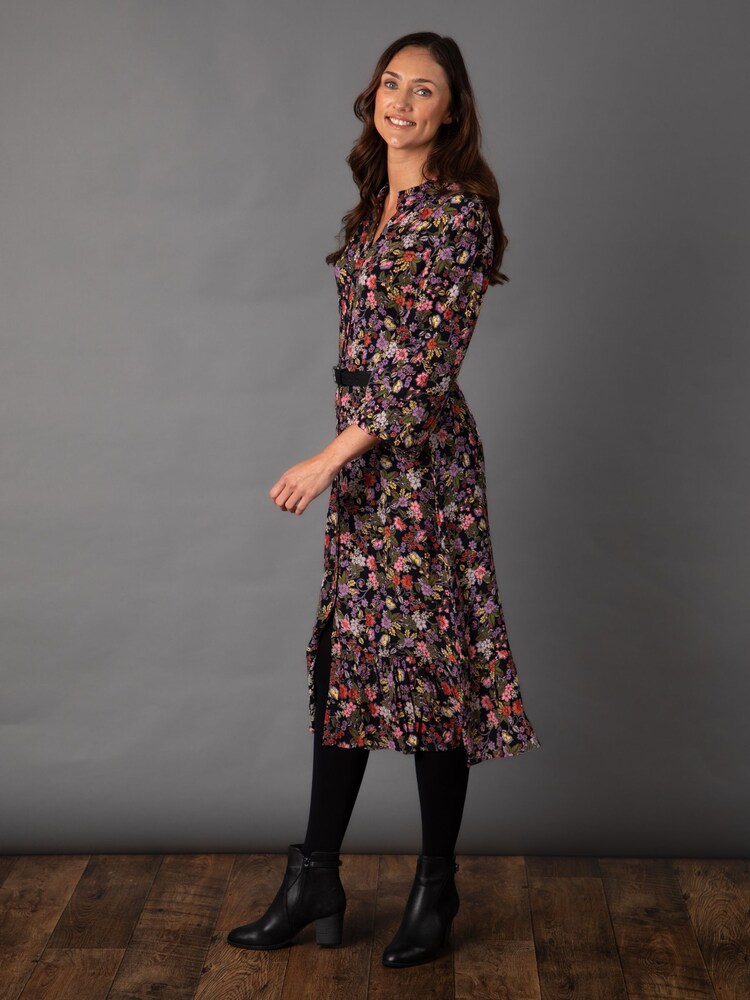 Lakeland Clothing Blue Lala Button Through Floral Midi Dress - Image 4 of 9