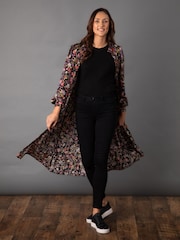 Lakeland Clothing Blue Lala Button Through Floral Midi Dress - Image 5 of 9