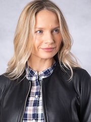 Lakeland Leather Black Crosby Collarless Leather Jacket - Image 3 of 9