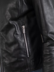 Lakeland Leather Black Crosby Collarless Leather Jacket - Image 5 of 9