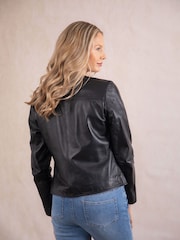 Lakeland Leather Black Crosby Collarless Leather Jacket - Image 8 of 9