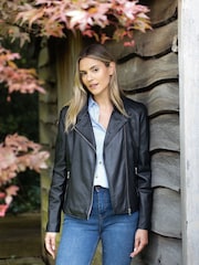 Lakeland Leather Black Wetherlam Leather Biker Jacket - Image 1 of 9