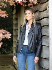 Lakeland Leather Black Wetherlam Leather Biker Jacket - Image 2 of 9