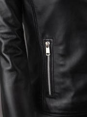 Lakeland Leather Black Wetherlam Leather Biker Jacket - Image 9 of 9