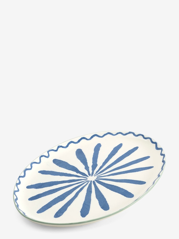Blue Patterned Serve Platter - Image 5 of 5