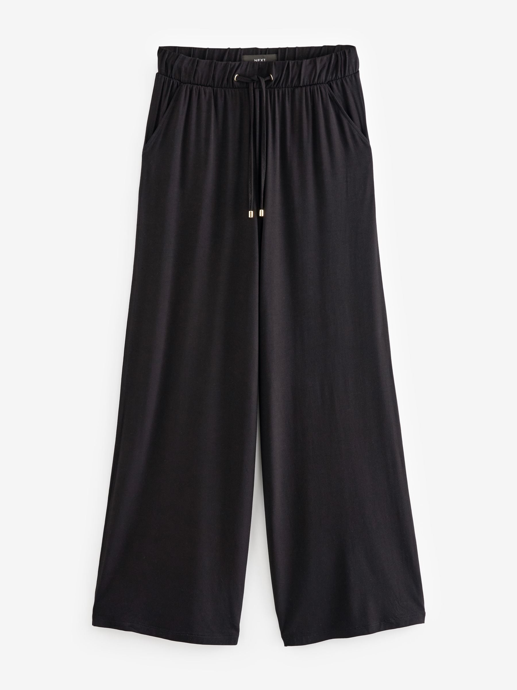 Buy Black Jersey Wide Leg Trousers from Next USA