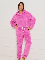 Jim Jam the Label Pink Star Fleece Twosie Pyjama Set - Image 1 of 9