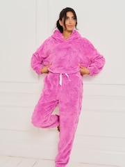 Jim Jam the Label Pink Star Fleece Twosie Pyjama Set - Image 4 of 9