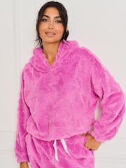 Jim Jam the Label Pink Star Fleece Twosie Pyjama Set - Image 5 of 9